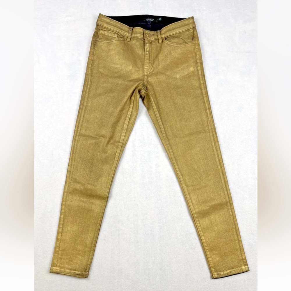 Ralph Lauren Women’s Skinny Super Stretch Gold Pants